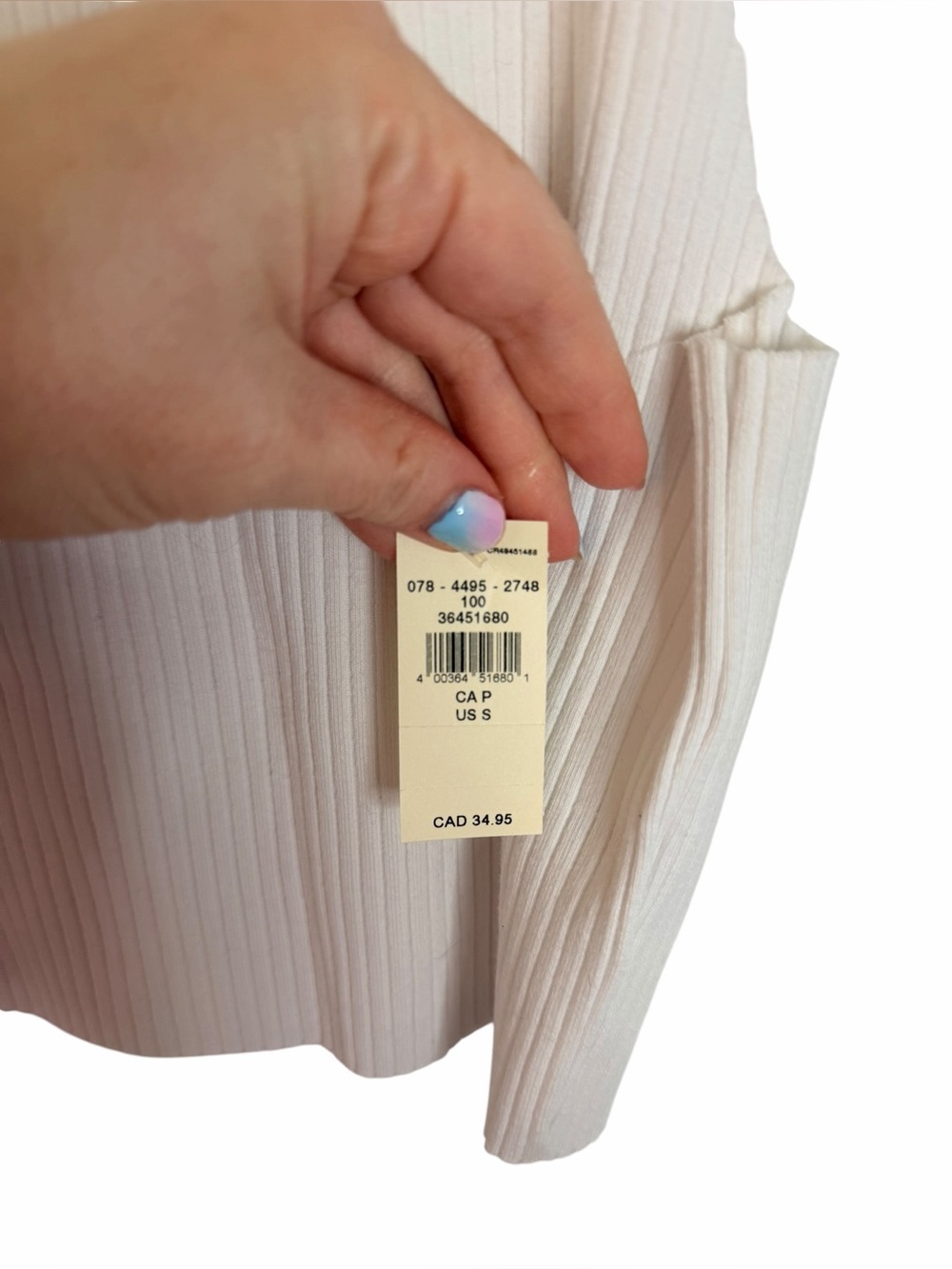 AERIE White Ribbed Rebel Crop Top Tank Sleeveless Muscle Women’s Size Small NWT - Picture 5 of 8